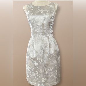 white house black market sleeveless satin sheath belted dress with pockets